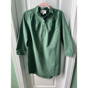 NEW Tuckernuck Pomander Place Womens Green Polly Oxford Shirt Dress Size S NWOT